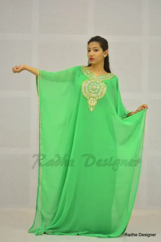 Picture of Radhe Designer Multicolor Georgette Kaftan Dress for Women - Y434