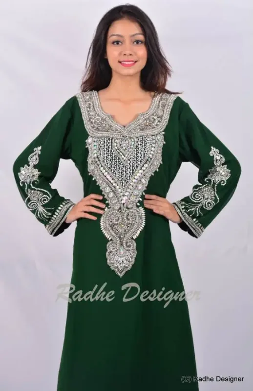 Picture of Radhe Designer Black Georgette Kaftan Dress for Women - Y764