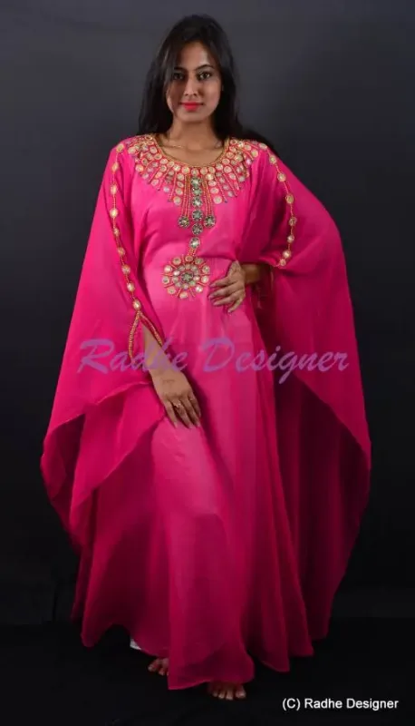 Picture of Radhe Designer Multicolor Georgette Kaftan Dress for Women - Y23