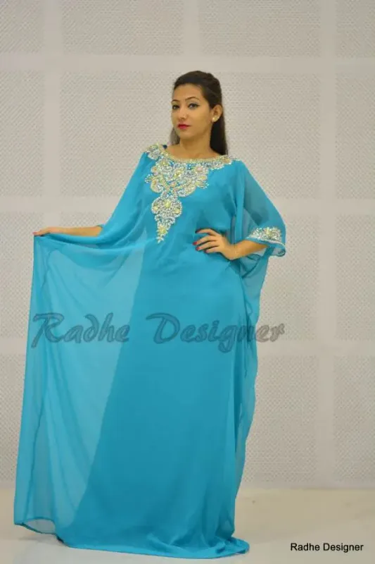 Picture of Radhe Designer Multicolor Georgette Kaftan Dress for Women - Y536