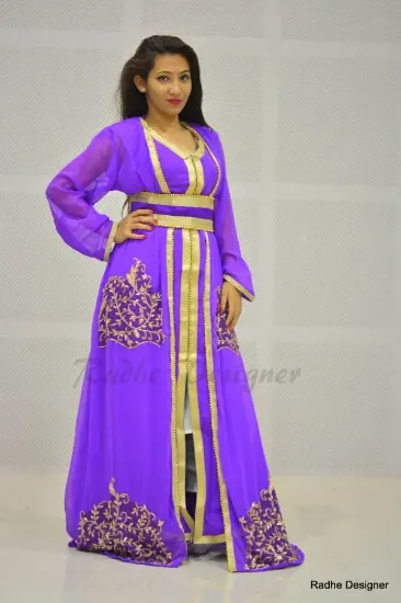 Picture of elegant modern jalabiya jilbab georgette caftan wedding