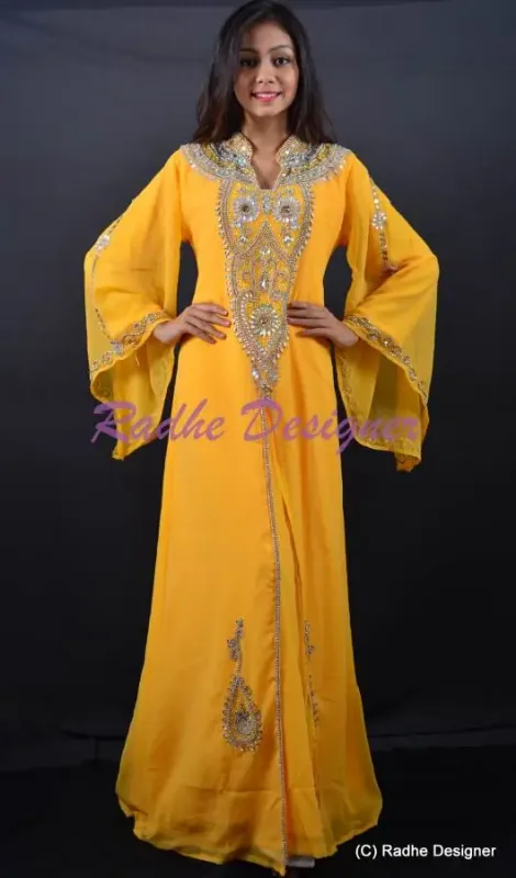 Picture of Radhe Designer Multicolor Georgette Kaftan Dress for Women - Y1219