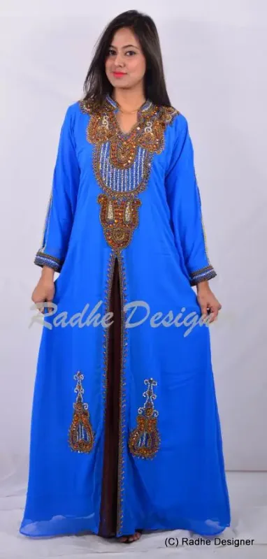 Picture of Radhe Designer Multicolor Georgette Kaftan Dress for Women - Y725