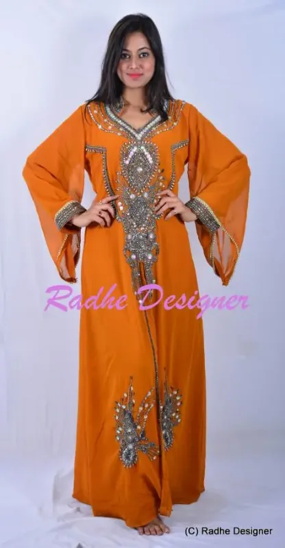 Picture of Radhe Designer Multicolor Georgette Kaftan Dress for Women - Y142