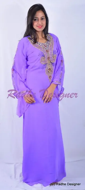 Picture of Radhe Designer Pink Cotton Kaftan Dress for Women - Y259