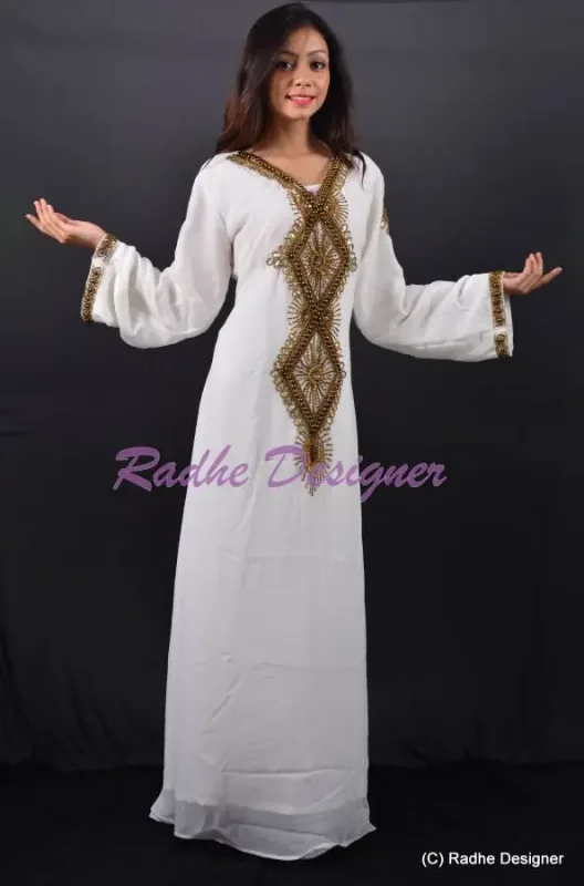 Picture of Radhe Designer Black Georgette Kaftan Dress for Women - Y1155