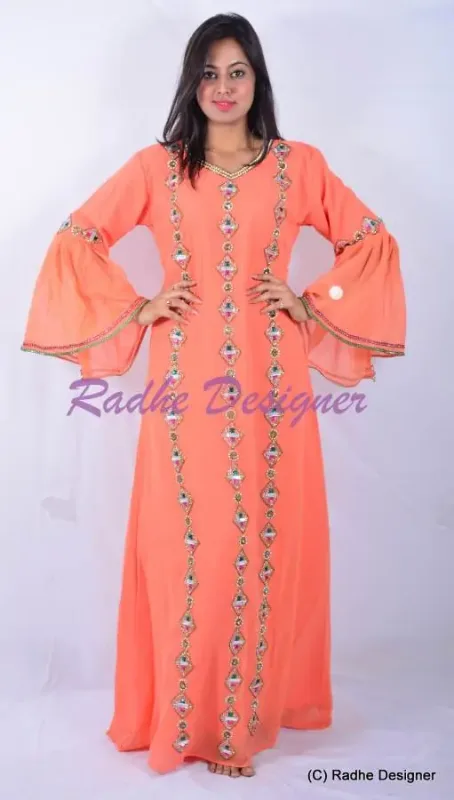 Picture of Radhe Designer Purple Georgette Kaftan Dress for Women - Y126