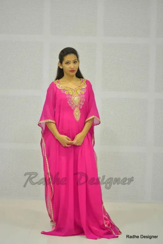 Picture of Radhe Designer Multicolor Georgette Kaftan Dress for Women - Y487