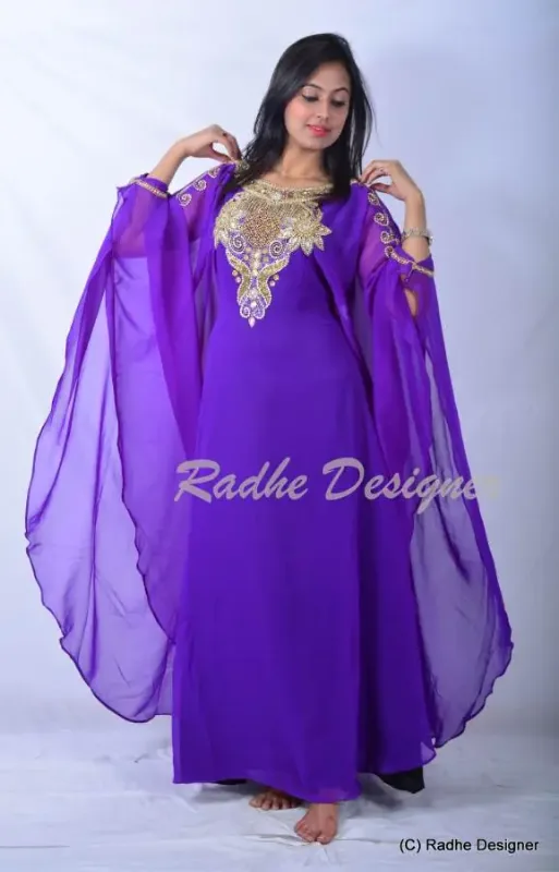 Picture of Radhe Designer Multicolor Georgette Kaftan Dress for Women - Y975