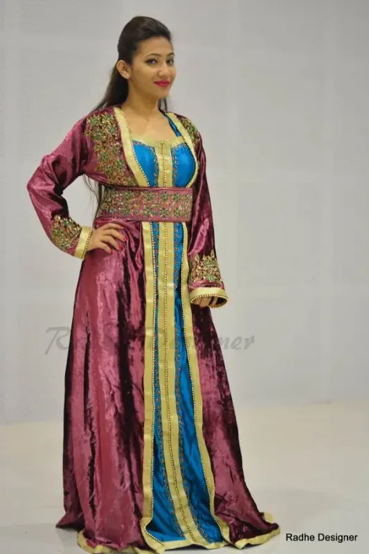 Picture of Radhe Designer Multicolor Georgette Kaftan Dress for Women - Y573