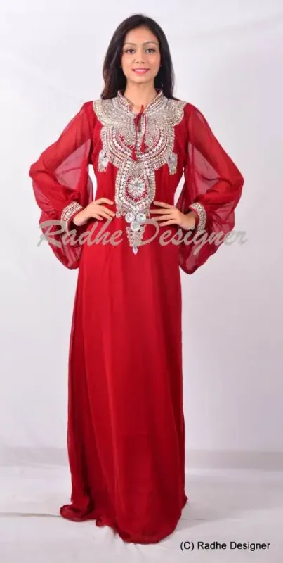 Picture of Radhe Designer Black Georgette Kaftan Dress for Women - Y1057