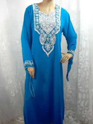 Picture of elegant party wear caftan with bling hand made embroide