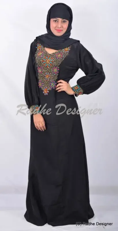 Picture of Radhe Designer Multicolor Georgette Kaftan Dress for Women - Y643