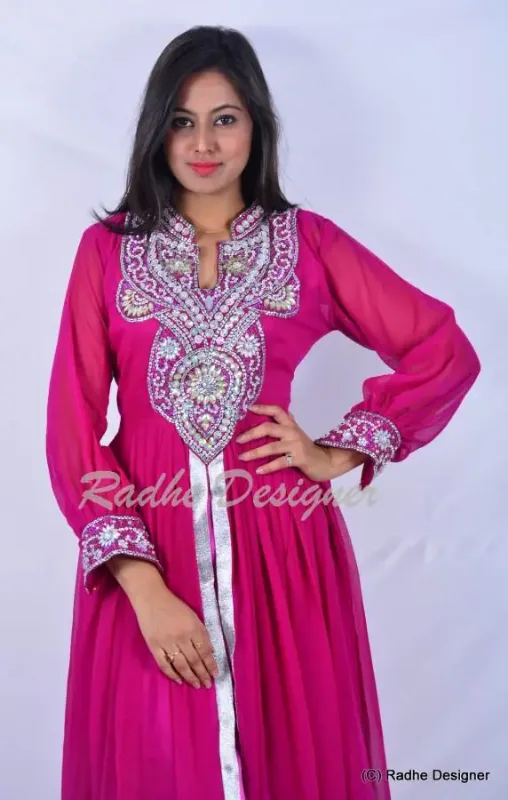 Picture of Radhe Designer Multicolor Georgette Kaftan Dress for Women - Y1101