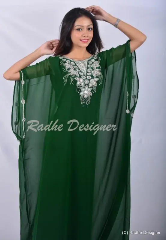 Picture of Radhe Designer Multicolor Georgette Kaftan Dress for Women - Y812