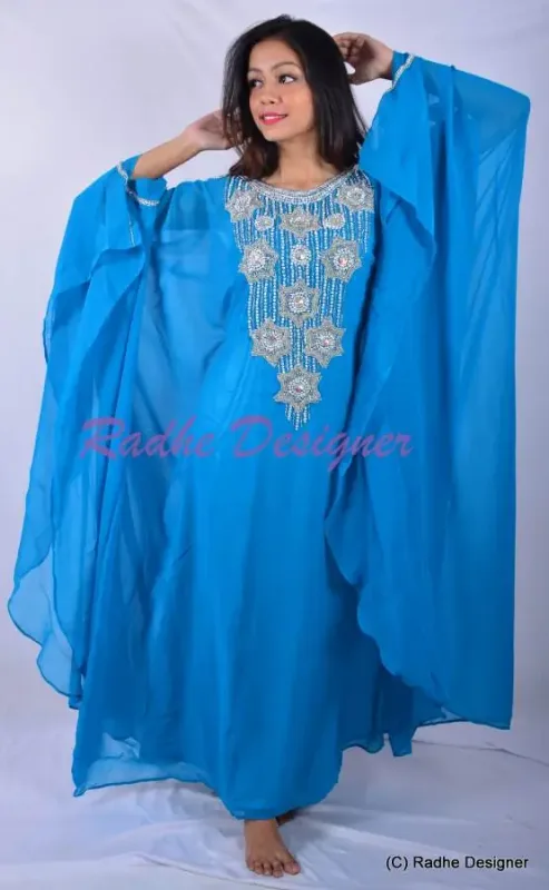 Picture of Radhe Designer Black Georgette Kaftan Dress for Women - Y955