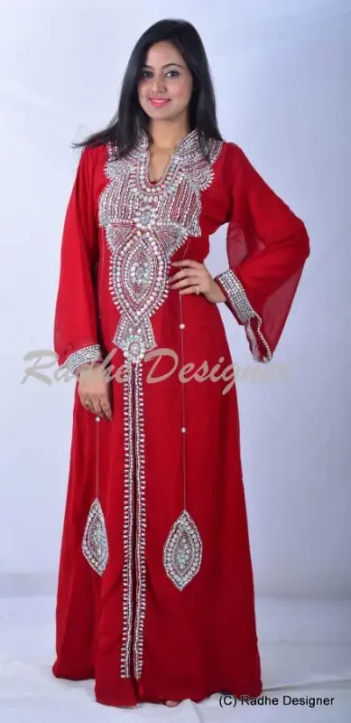 Picture of Radhe Designer Black Georgette Kaftan Dress for Women - Y1019