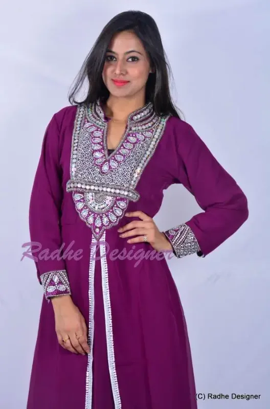 Picture of Radhe Designer Multicolor Georgette Kaftan Dress for Women - Y1116