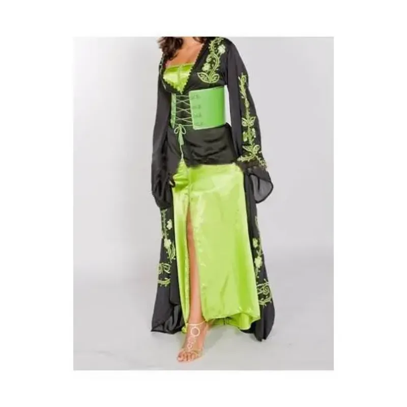 Picture of Black Georgette Kaftan Dress for Women - Sequined Evening Wear Look