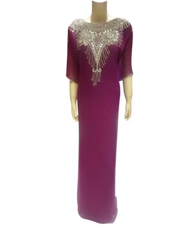 Picture of Radhe Designer Purple Georgette Kaftan Dress for Women - F7779