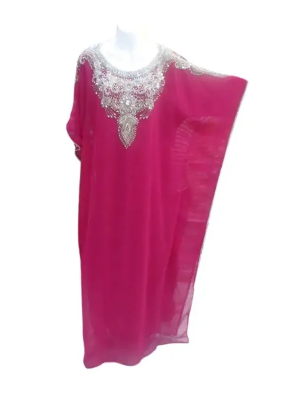 Picture of Multicolor Georgette Kaftan Dress for Women - Printed Statement Party Style