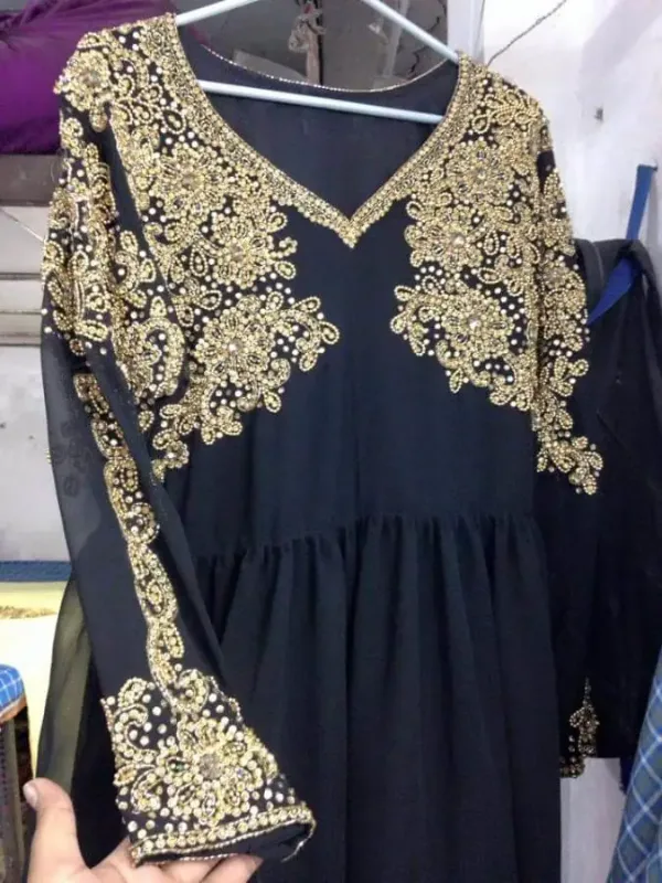 Picture of Pink Cotton Farasha Dress for Women - Lace Elegant Draped Look