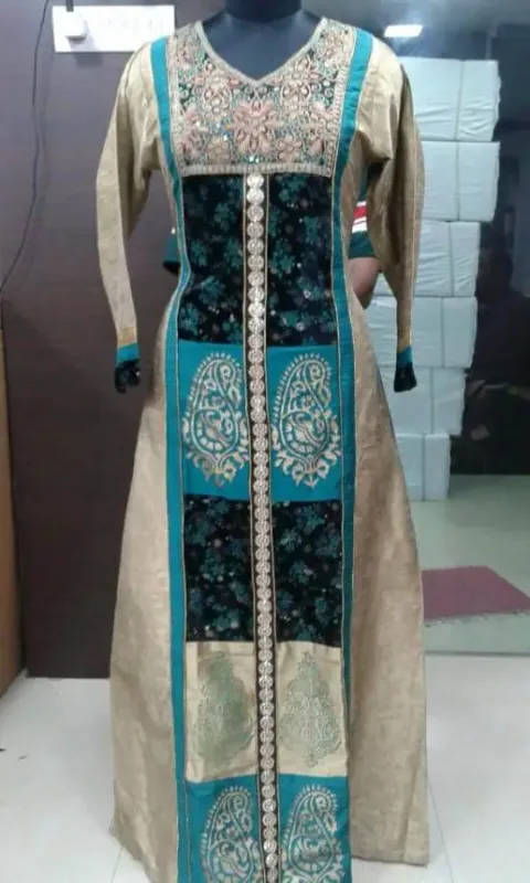 Picture of Black Georgette Farasha Dress for Women - Stone Work Graceful Party Look