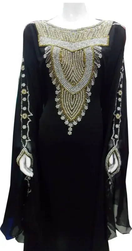 Picture of Radhe Designer White Georgette Kaftan Dress for Women - F4929