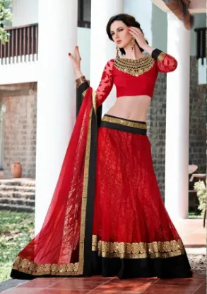 Picture of traditional lehenga sari partywear indian wedding styl,
