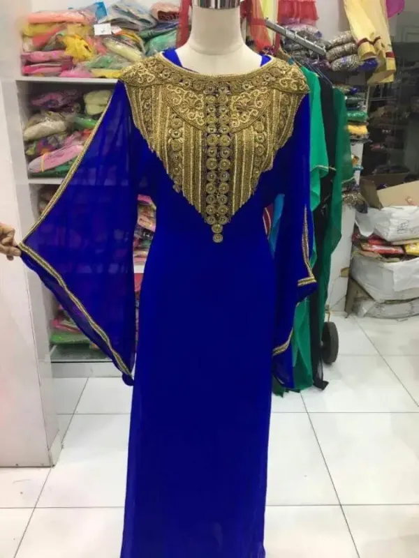 Picture of Black Georgette Modest Dress for Women - Plain Contemporary Ethnic Style