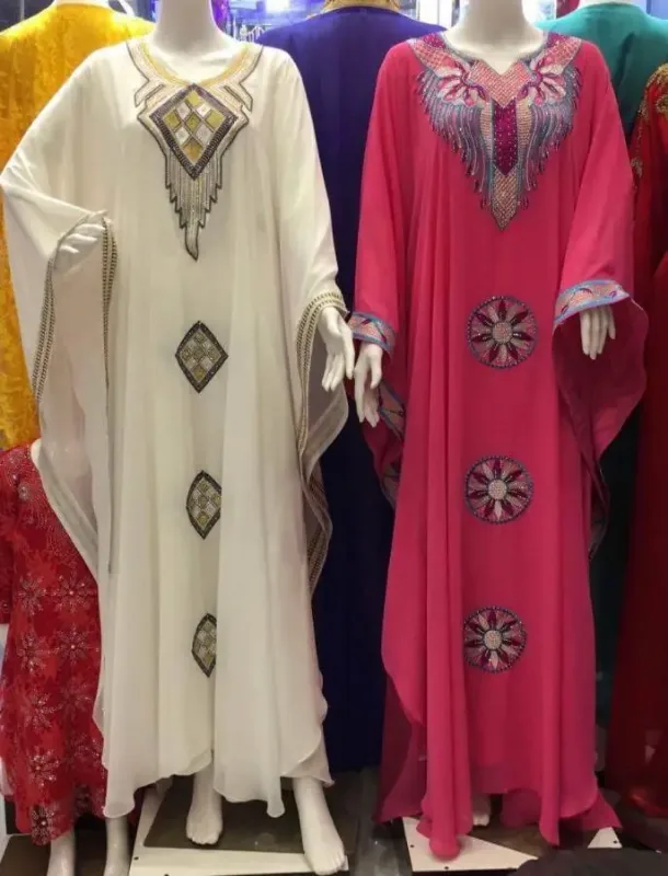 Picture of Radhe Designer Pink Cotton Kaftan Dress for Women - F5010