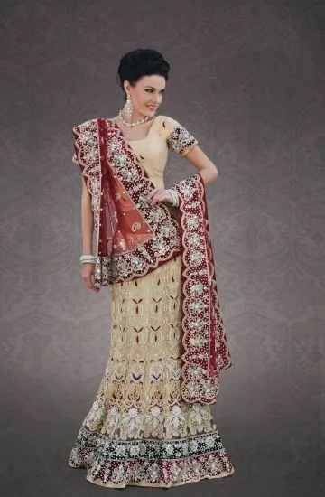 Picture of blue with red lehenga choli readymade indian partywear,