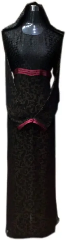Picture of Yellow Georgette Modest Dress for Women - Foil Print Festive Wear Look