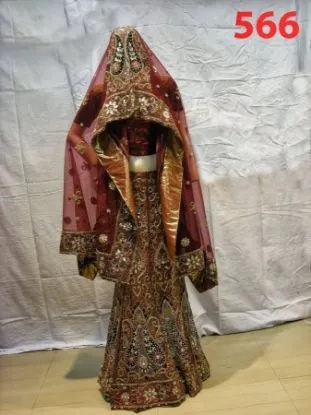 Picture of indian pakistani designer velvet bridal lehenga choli ,