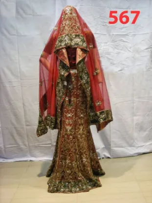 Picture of traditional indian ethnic bollywood bridal silk weddin,