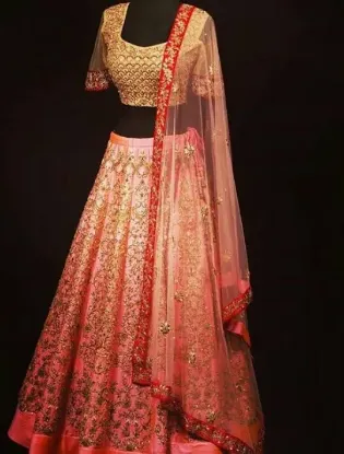 Picture of traditional indian pakistani bridal designer raw silk ,