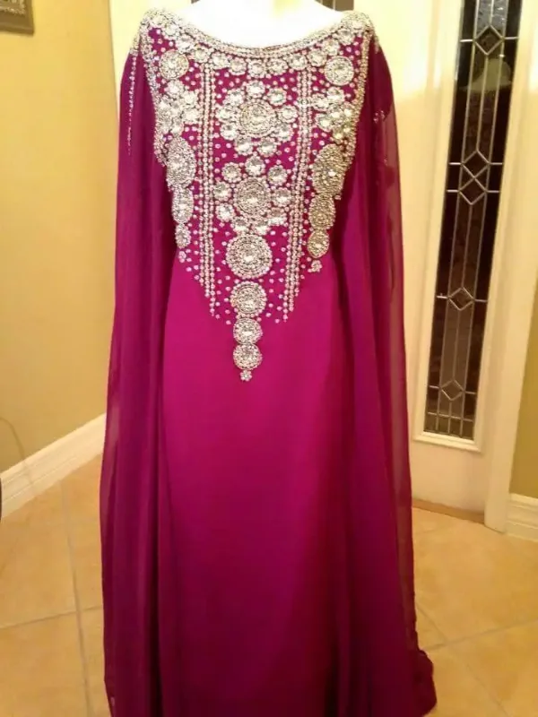 Picture of Radhe Designer White Georgette Kaftan Dress for Women - F5065