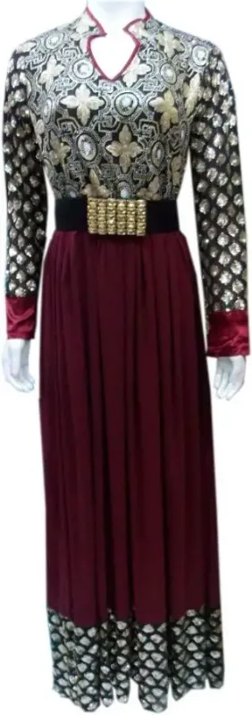 Picture of Radhe Designer Yellow Georgette Kaftan Dress for Women - F5125
