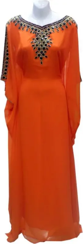 Picture of Radhe Designer Yellow Georgette Kaftan Dress for Women - F5176