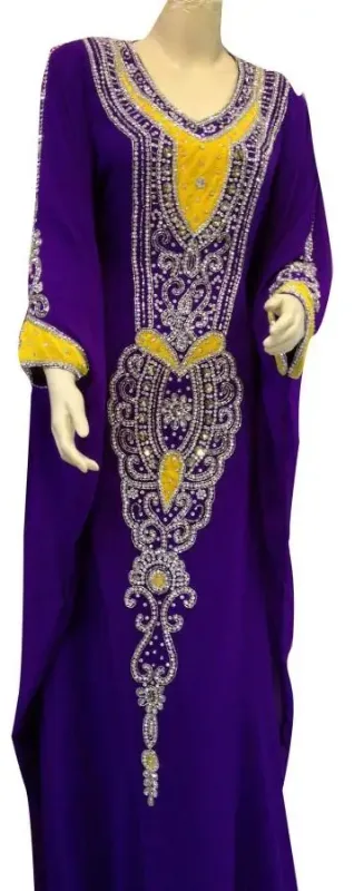 Picture of Radhe Designer White Georgette Kaftan Dress for Women - F5184
