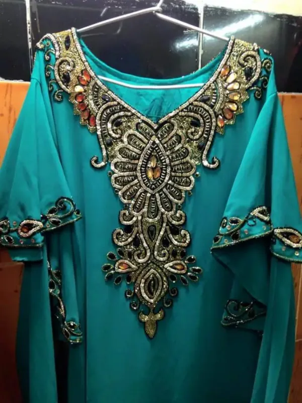 Picture of Multi Color Georgette Kaftan Dress for Women - Look 7004