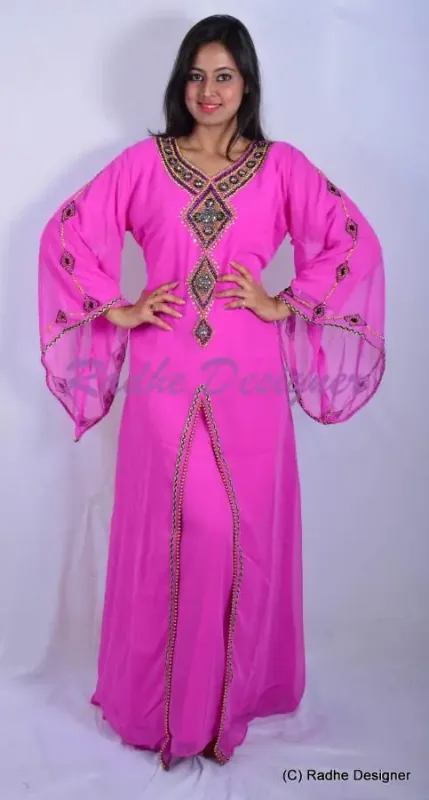 Picture of Multi Color Georgette Kaftan Dress for Women - Look 7020