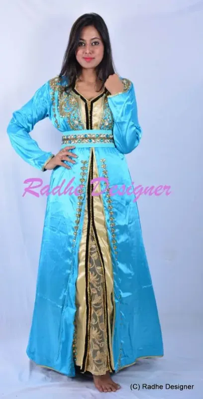 Picture of Radhe Designer Multicolor Georgette Kaftan Dress for Women - Y150