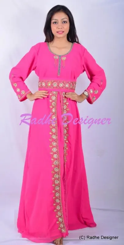 Picture of Radhe Designer Black Georgette Kaftan Dress for Women - Y173
