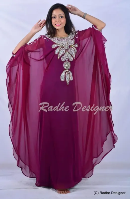 Picture of Radhe Designer Blue Georgette Kaftan Dress for Women - Y1086