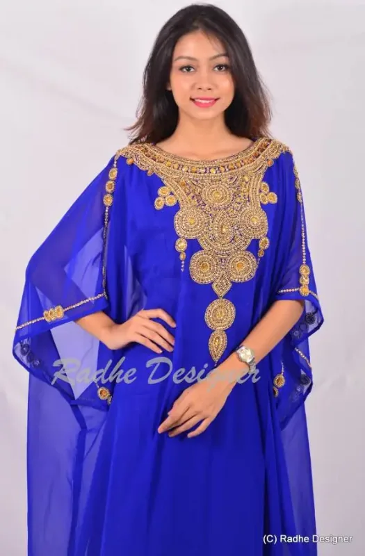Picture of Radhe Designer Purple Georgette Kaftan Dress for Women - Y687