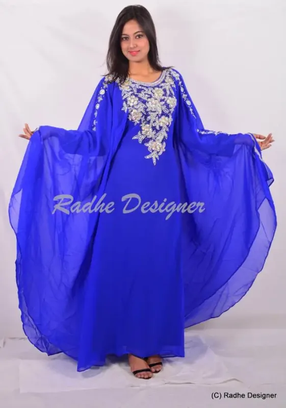 Picture of Radhe Designer Multicolor Georgette Kaftan Dress for Women - Y689