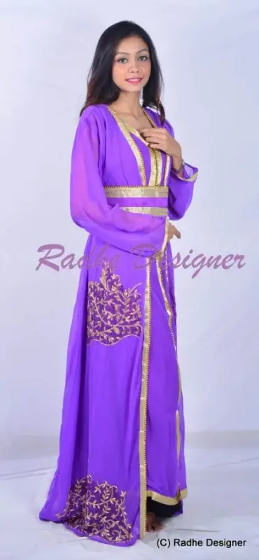 Picture of Radhe Designer Multicolor Georgette Kaftan Dress for Women - Y1136