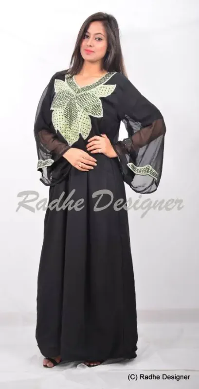 Picture of Radhe Designer Blue Georgette Kaftan Dress for Women - Y253