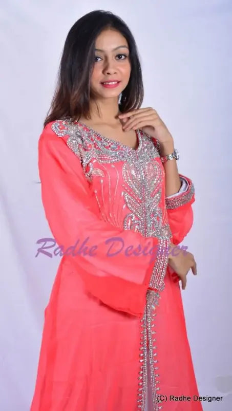 Picture of Radhe Designer Black Georgette Kaftan Dress for Women - Y1063
